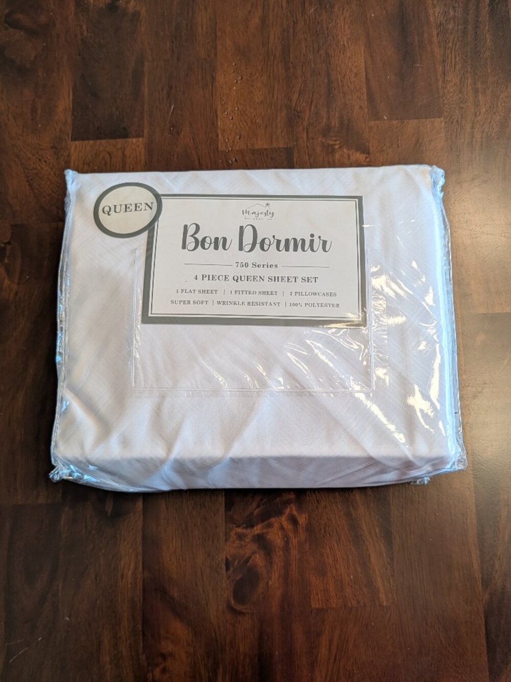 Bon Dormir 750 Series Queen Size 4 Piece Bed Sheet Set White